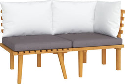 vidaXL - 2-delige - Loungeset - met - kussens - massief - acaciahout