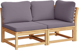 vidaXL - 2-delige - Loungeset - met - kussens - massief - acaciahout
