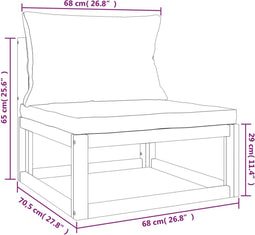 vidaXL - 2-delige - Loungeset - met - kussens - massief - acaciahout