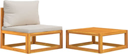 vidaXL - 2-delige - Loungeset - met - kussens - massief - acaciahout