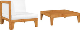 vidaXL - 2-delige - Loungeset - met - kussens - massief - acaciahout