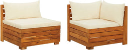 vidaXL - 2-delige - Loungeset - met - kussens - massief - acaciahout