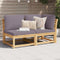 vidaXL - 2-delige - Loungeset - met - kussens - massief - acaciahout