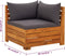 vidaXL - 2-delige - Loungeset - met - kussens - massief - acaciahout
