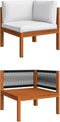 vidaXL - 2-delige - Loungeset - met - kussens - massief - acaciahout - crèmekleurig