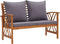 vidaXL - 2-delige - Loungeset - met - kussens - massief - acaciahout