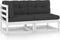 vidaXL - 2-delige - Loungeset - met - kussens - massief - grenenhout - wit