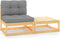 vidaXL - 2-delige - Loungeset - met - kussens - massief - grenenhout