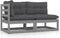 vidaXL - 2-delige - Loungeset - met - kussens - massief - grenenhout - grijs