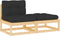 vidaXL - 2-delige - Loungeset - met - kussens - massief - grenenhout