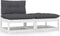 vidaXL - 2-delige - Loungeset - met - kussens - massief - grenenhout - wit
