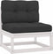vidaXL - 2-delige - Loungeset - met - kussens - massief - grenenhout - wit