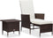 vidaXL - 2-delige - Loungeset - met - kussens - poly - rattan - bruin