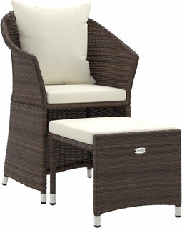 vidaXL - 2-delige - Loungeset - met - kussens - poly - rattan - bruin