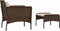 vidaXL - 2-delige - Loungeset - met - kussens - poly - rattan - bruin