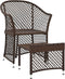 vidaXL - 2-delige - Loungeset - met - kussens - poly - rattan - bruin