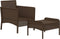 vidaXL - 2-delige - Loungeset - met - kussens - poly - rattan - bruin