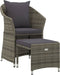 vidaXL - 2-delige - Loungeset - met - kussens - poly - rattan - grijs