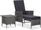 vidaXL - 2-delige - Loungeset - met - kussens - poly - rattan - grijs