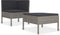 vidaXL - 2-delige - Loungeset - met - kussens - poly - rattan - grijs