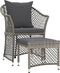vidaXL - 2-delige - Loungeset - met - kussens - poly - rattan - grijs