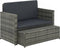 vidaXL - 2-delige - Loungeset - met - kussens - poly - rattan - grijs