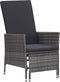 vidaXL - 2-delige - Loungeset - met - kussens - poly - rattan - grijs