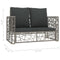 vidaXL - 2-delige - Loungeset - met - kussens - poly - rattan - grijs