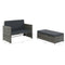 vidaXL - 2-delige - Loungeset - met - kussens - poly - rattan - grijs