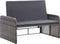 vidaXL - 2-delige - Loungeset - met - kussens - poly - rattan - grijs