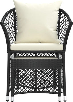 vidaXL - 2-delige - Loungeset - met - kussens - poly - rattan - zwart