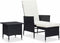 vidaXL - 2-delige - Loungeset - met - kussens - poly - rattan - zwart