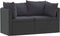 vidaXL - 2-delige - Loungeset - met - kussens - poly - rattan - zwart