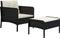 vidaXL - 2-delige - Loungeset - met - kussens - poly - rattan - zwart
