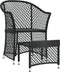 vidaXL - 2-delige - Loungeset - met - kussens - poly - rattan - zwart
