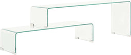 vidaXL - 2-delige - salontafelset - 90x30x20/110x30x40 - cm - gehard - glas