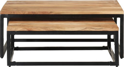 vidaXL - 2-delige - Salontafelset - massief - acaciahout