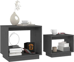 vidaXL - 2-delige - Salontafelset - massief - grenenhout