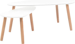 vidaXL - 2-delige - Salontafelset - massief - grenenhout - wit