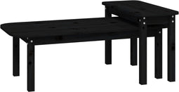 vidaXL - 2-delige - Salontafelset - massief - grenenhout - zwart