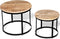 vidaXL - 2-delige - Salontafelset - rond - 40/50 - cm - ruw - mangohout