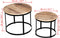 vidaXL - 2-delige - Salontafelset - rond - 40/50 - cm - ruw - mangohout