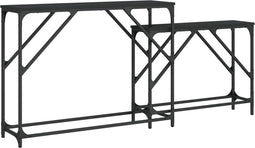 vidaXL - 2-delige - Tafeltjesset - bewerkt - hout - zwart