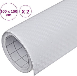 vidaXL - 2 - st - Autofolie - 3D - 100x150 - cm - wit