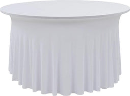 vidaXL - 2 - st - Tafelhoezen - stretch - met - rok - 120x74 - cm - wit