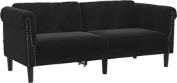 vidaXL - 2-zitsbank - fluweel - zwart