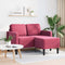 vidaXL - 2-zitsbank - met - chaise - L-vorm - wijnrood - 125 - cm - fluweel