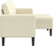 vidaXL - 2-zitsbank - met - ligstoel - L-vormig - crèmekleurig - 125 - cm - kunstleer