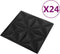 vidaXL - 24 - st - Wandpanelen - 3D - origami - 6 - m² - 50x50 - cm - zwart