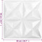 vidaXL - 24 - st - Wandpanelen - 3D - origami - 6 - m² - 50x50 - cm - wit